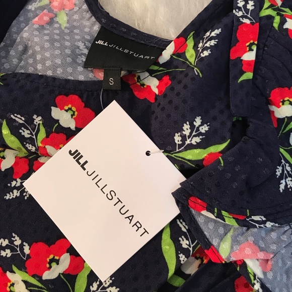 Jill Stuart Floral-Jacquard Flutter-Sleeve Dress - Picture 6 of 9